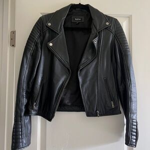 Boohoo Genuine Leather Moto Jacket Small - Gently Used